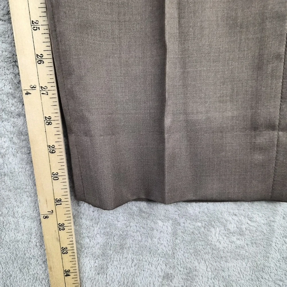Jhane Barnes Wool Slik Dress Pants Mens 36x31 Brown Flat Front Luxury Trousers